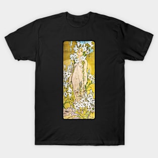 Aphonse Mucha The Flowers Lily T-Shirt